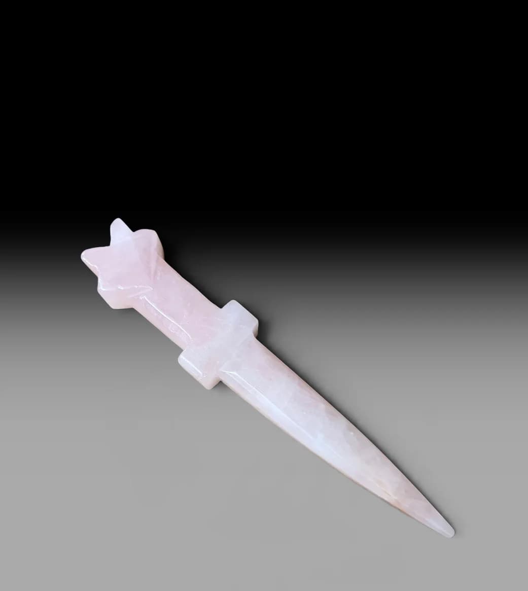 Rose Quartz Crystal Star Athame